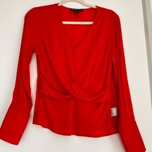 Red Silk Shirt/ blouse
